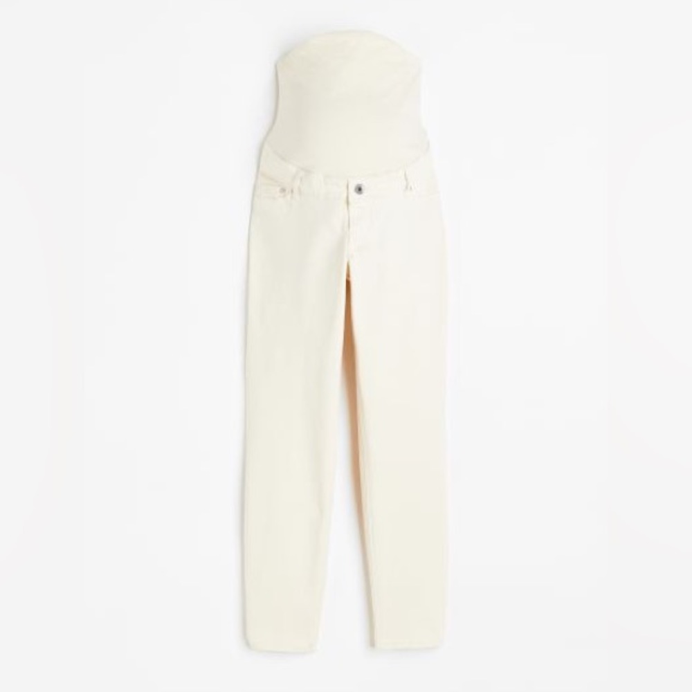 H&M MAMA Maternity Slim Ankle Jeans XS Cream